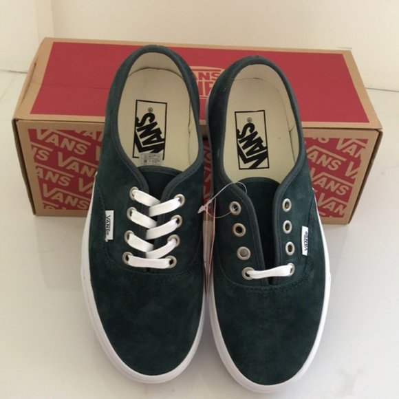 Vans authentic pig suede darkest green sneaker shoes 7.5 - Picture 4 of 7